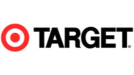 Logo with a red target symbol and the word 'Target' in bold black font.