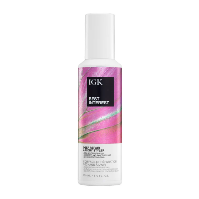 Bottle of IGK Best Interest Deep Repair Air Dry Styler.