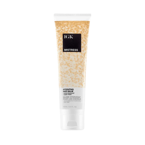 Tube of IGK Mistress Hydrating Hair Balm with white cap.