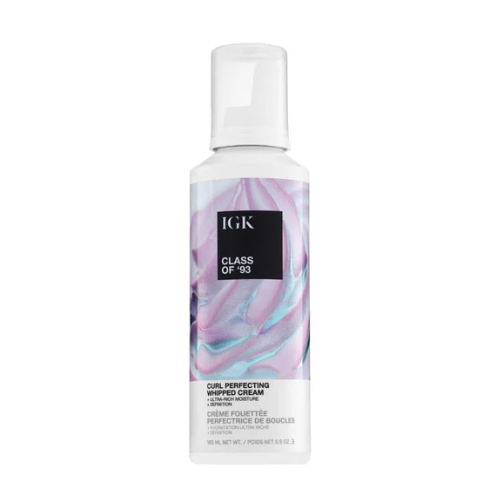 IGK Class of '93 curl perfecting whipped cream bottle.