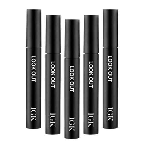Five black tubes labeled 'LOOK OUT' and 'IGK,' standing upright.