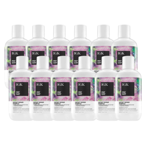 Ten IGK Pay Day Instant Repair hair masks aligned in two rows.