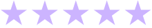 Five purple stars in a row.